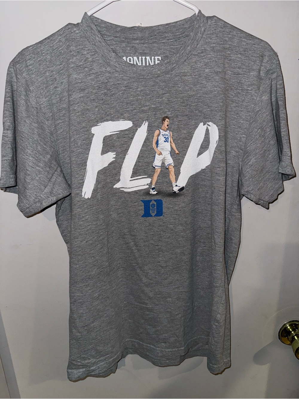 Men's Gray Graphic 'FLIP' Duke Basketball Short-Sleeve Tee